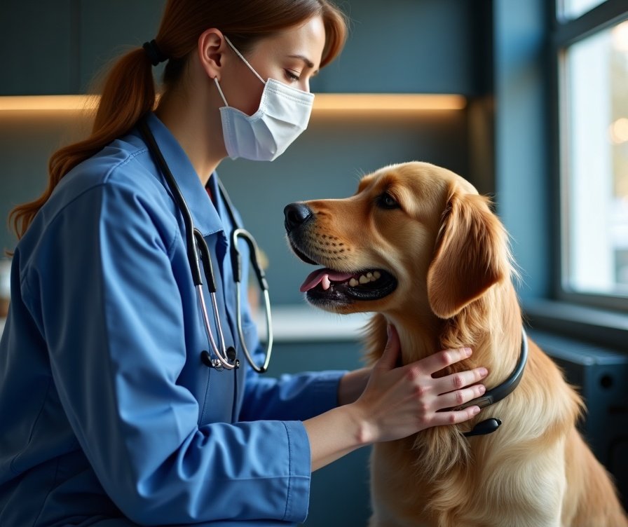 Veterinarian performing pre-travel health check — pet travel safety by Royal Pet Shipping